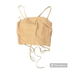 Pacsun Tank Top Lace Tie Back Tan Medium NWT